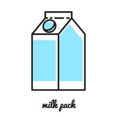 Line art milk pack icon. Infographic element