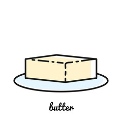 Line art butter icon. Infographic element