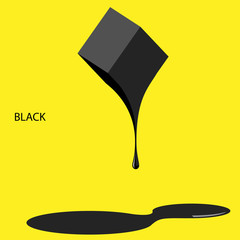 Black paint on a yellow background