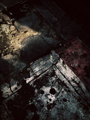 Dark grunge abstract road with light and shadow background