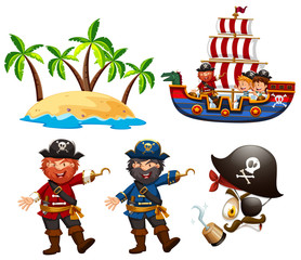 Pirates and children on the ship