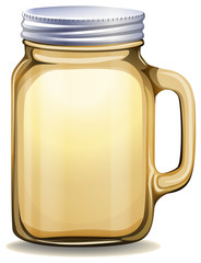 Glass jar with aluminum lid