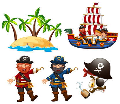 Pirates and children on the ship