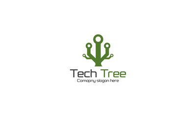 Abstract Technology Tree Logo