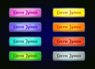 Colorful shiny horizontal game templates