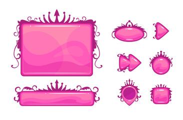 Beautiful pink game user interface