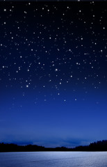 Weihnachtsabend mit Sternenhimmel