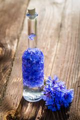 Homemade healthy tincture of cornflowers