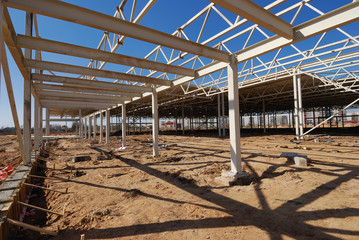 Fototapeta premium Construction of shopping center