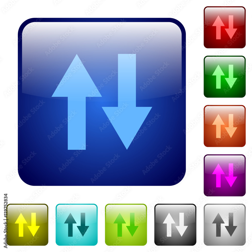Poster color data traffic square buttons