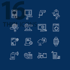Modern thin line icons set for business