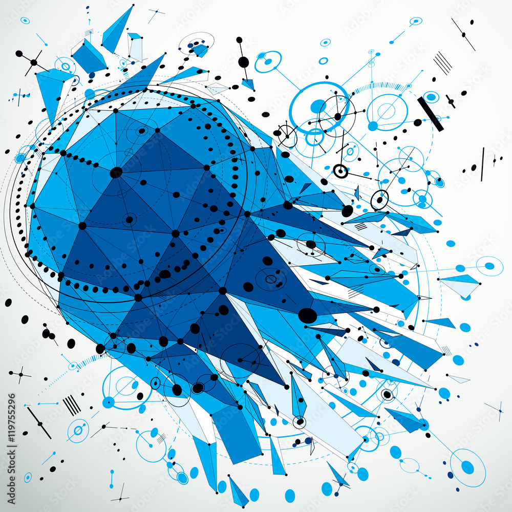 Poster technical blueprint abstraction. perspective technological backd