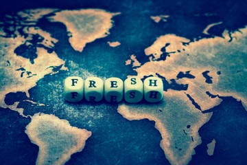 FRESH on grunge world map