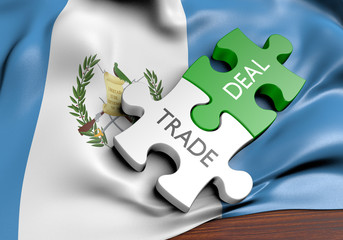 Guatemala trade deals and international commerce concept, 3D rendering