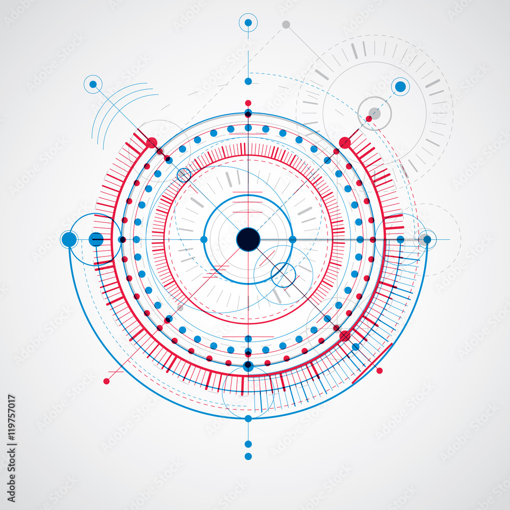 Poster technical plan, abstract engineering draft for use in graphic an