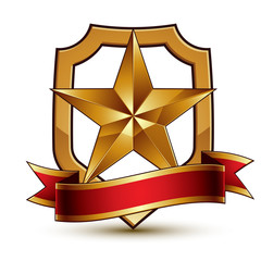 3d vector classic royal symbol, sophisticated protection shield