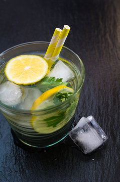 Detox drink with lemon
