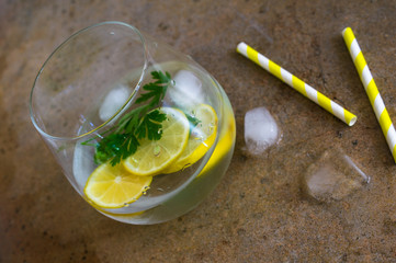 Detox drink with lemon