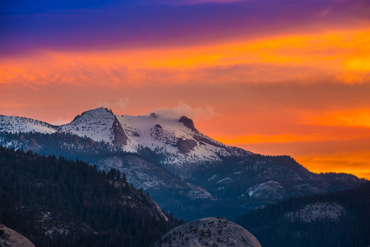 Tenaya Peak Sunrise Yosemite National Park