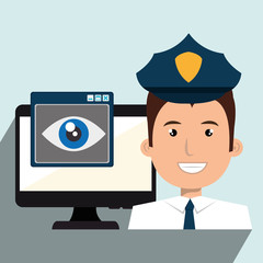 man smartphone password vector illustration design eps 10