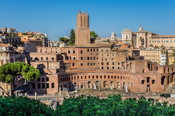 View of Imperial Fora (Fori Imperiali). Rome. Italy.