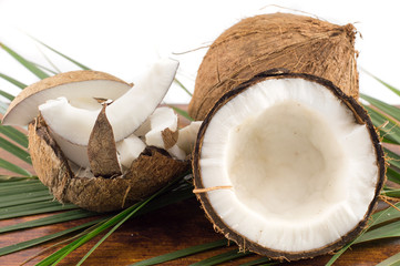 Fresh coconuts in varios forms