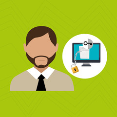 character laptop security vector illustration design eps 10