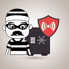 criminal box safe security vector illustration eps 10