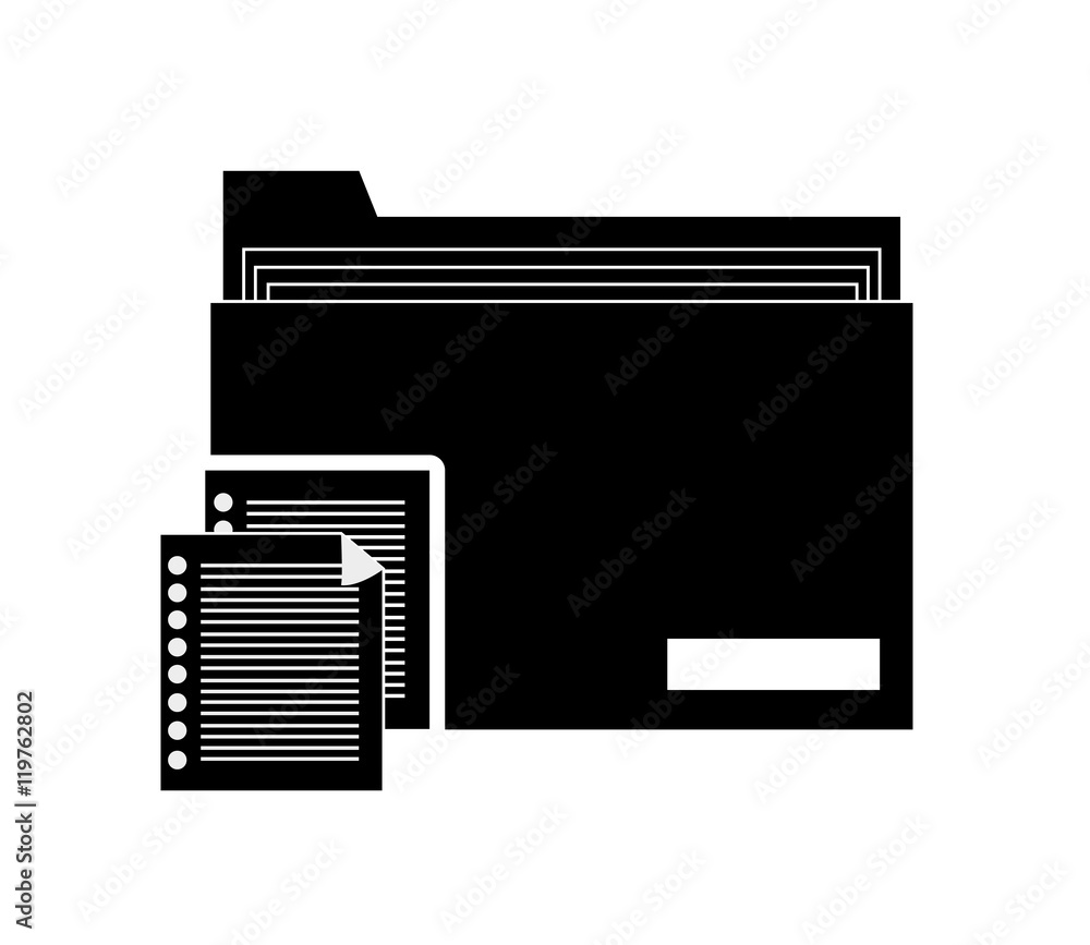 Poster flat design file folder and documents icon vector illustration