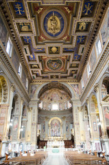 Naklejka premium Rome. San Marcello church. Frescoed dome