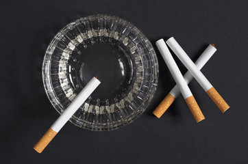 Cigarettes and ashtray
