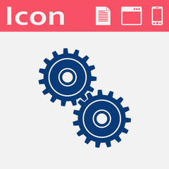 vector flat icon of two gears. teamwork illustration