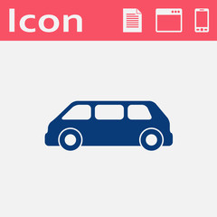 Car minivan flat icon. Vector transport illustration