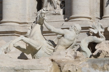 Détail de la Fontaine de Trévi à Rome