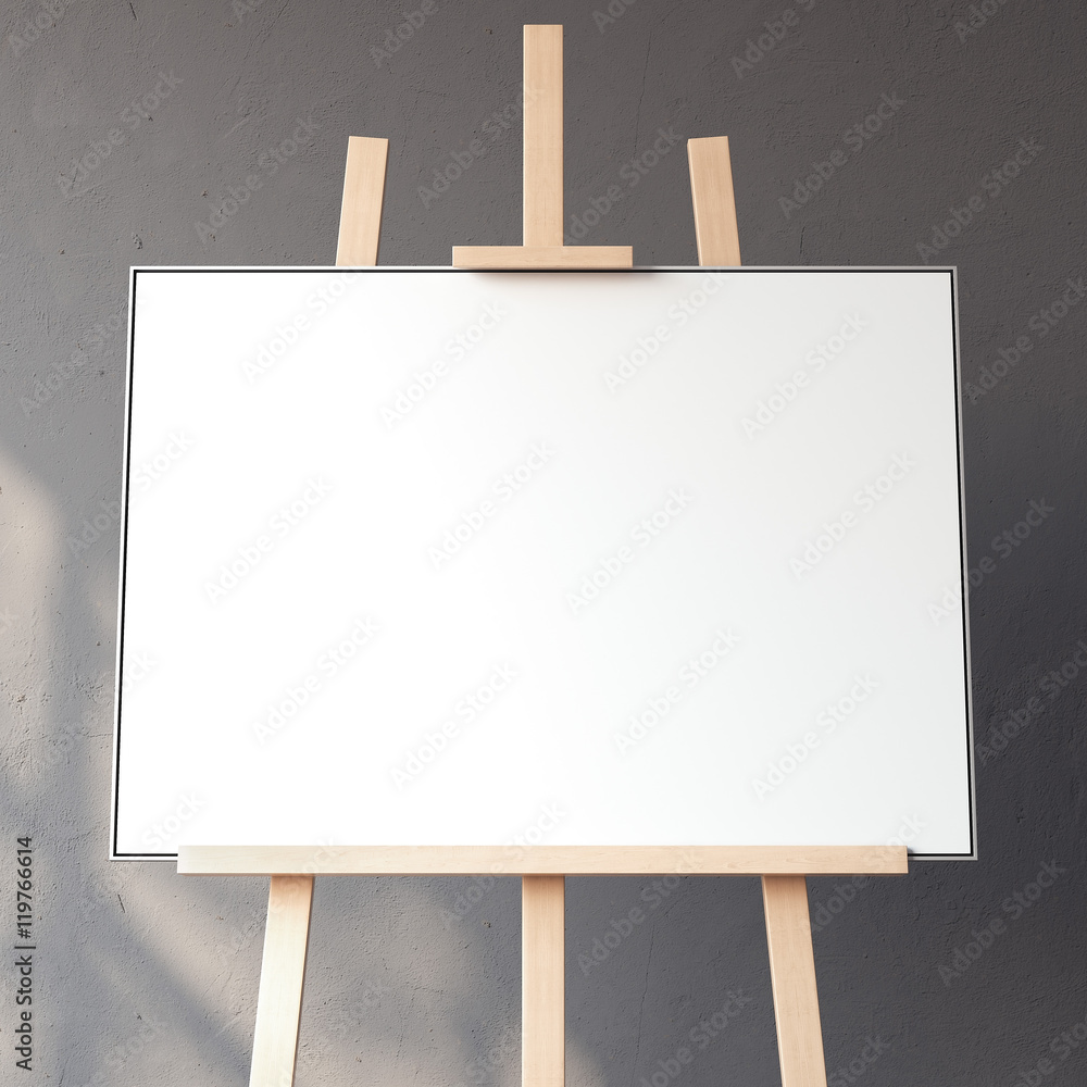 Poster white blank canvas. 3d rendering