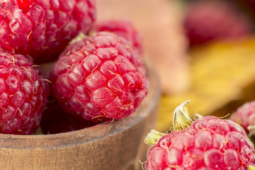 Red fresh raspberries