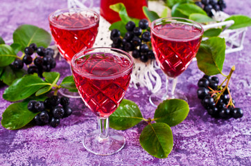 Transparent red drink