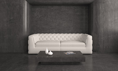 modern polished concrete room 