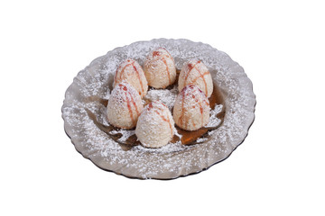 Very delicious truffle (sweets) on a plate.