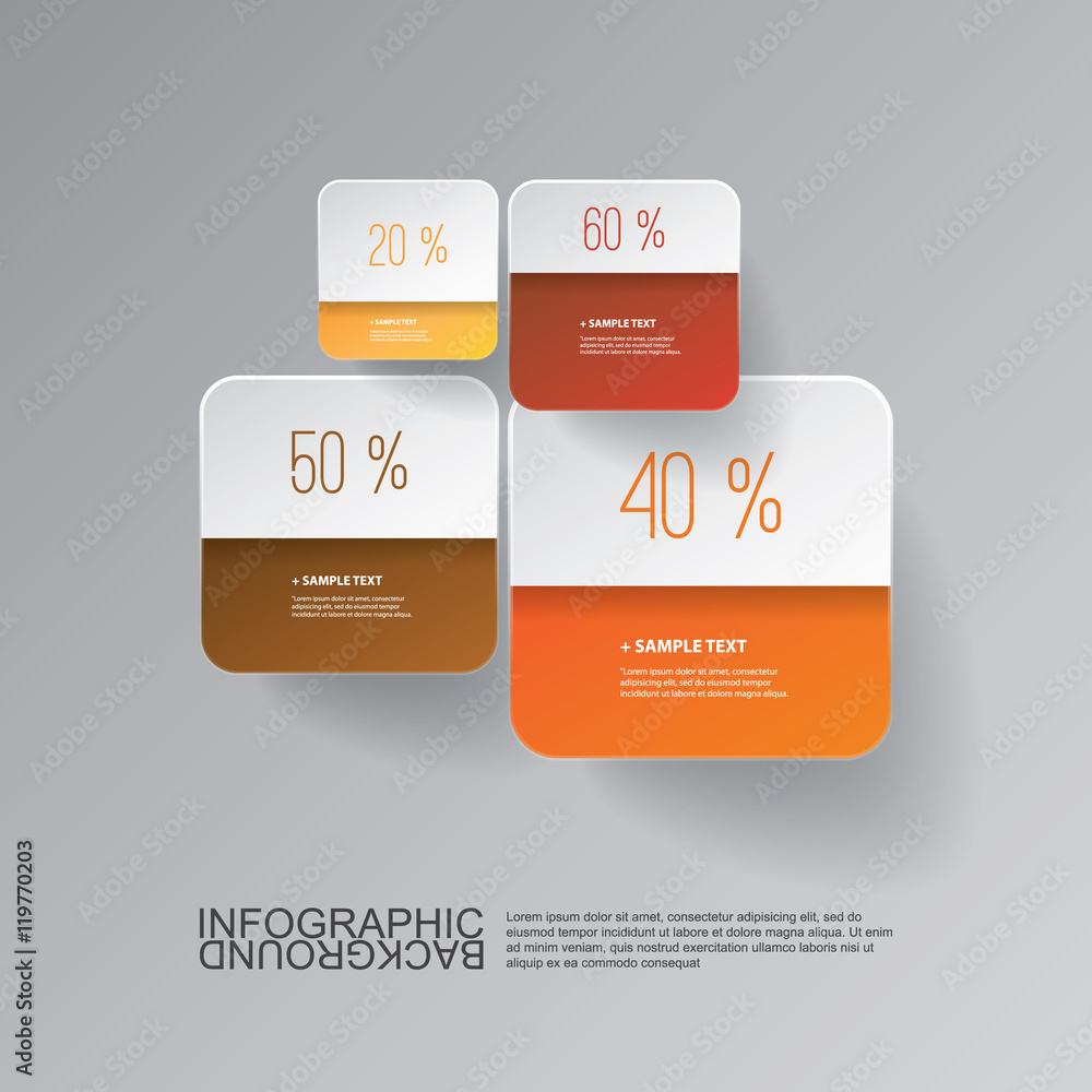 Poster infographic design - round squares with numbers