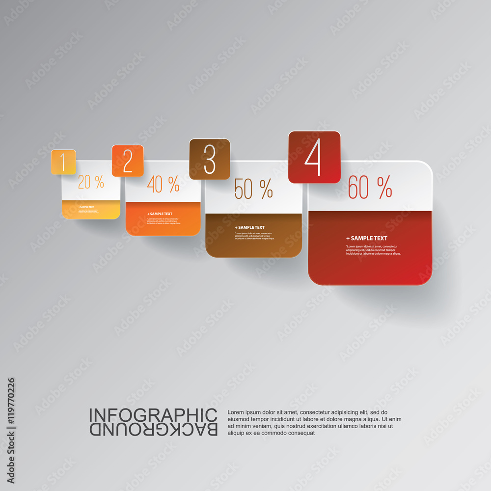 Poster infographic design - round squares with numbers
