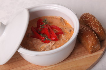 rich soup with pepper