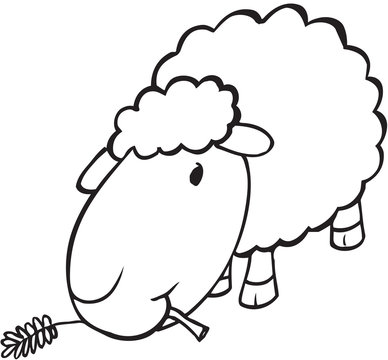 Cute Sheep Doodle Vector Illustration Art