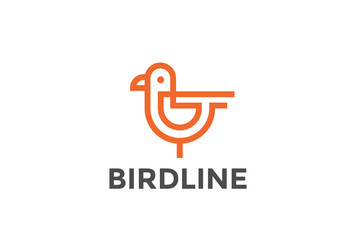 Bird Logo abstract design vector template Linear style