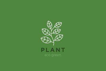 Plant Logo vector Cosmetics, Beauty Organic eco food icon