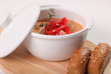 rich soup with pepper