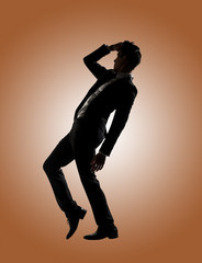 Asian businessman dancing