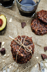 vegan avocado cashew butter oats chocolate cookies