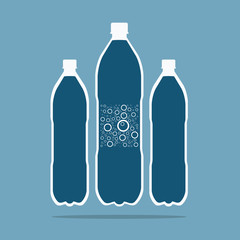 Plastic Bottle. Bottle of water. Vector poster.