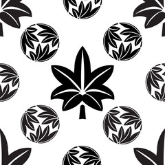 The stylized seamless maple leaves, Japanese symbolism